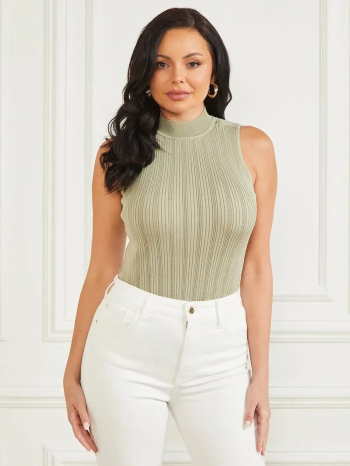 Tops GUESS Women Zoe High Neck Tank Sage Garden