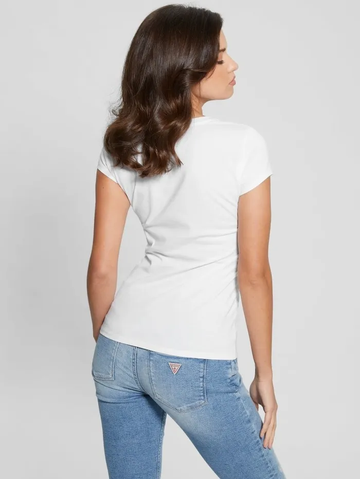 Tops Las Vegas Rhinestone Signature Tee Pure White 8211 GUESS Women