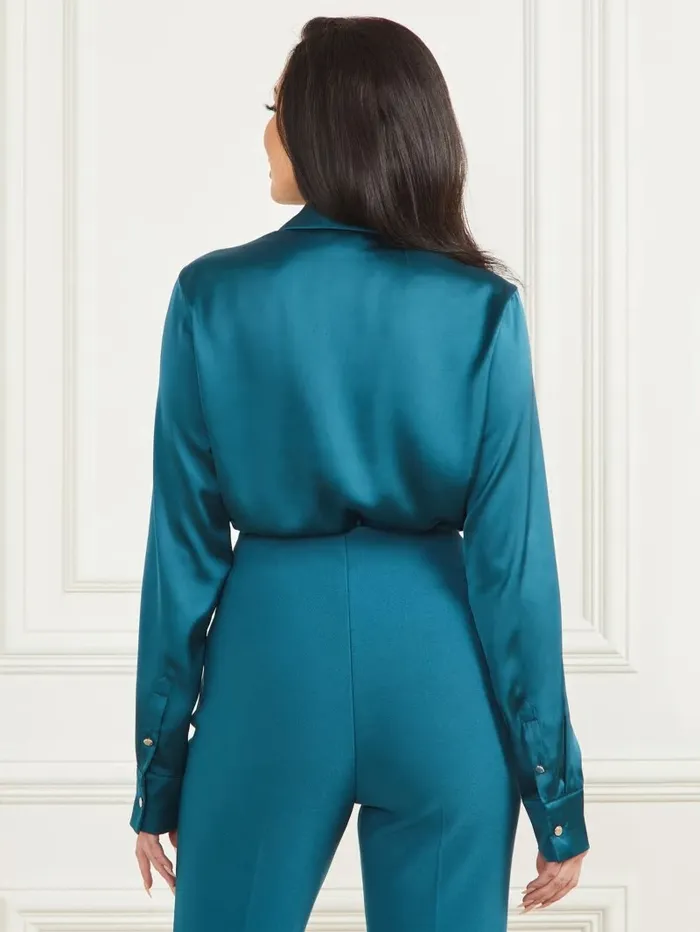 Tops Melissa Silky Blouse Blue Opal 8211 GUESS Women Tops Melissa Silky Blouse Blue Opal 8211 GUESS Women