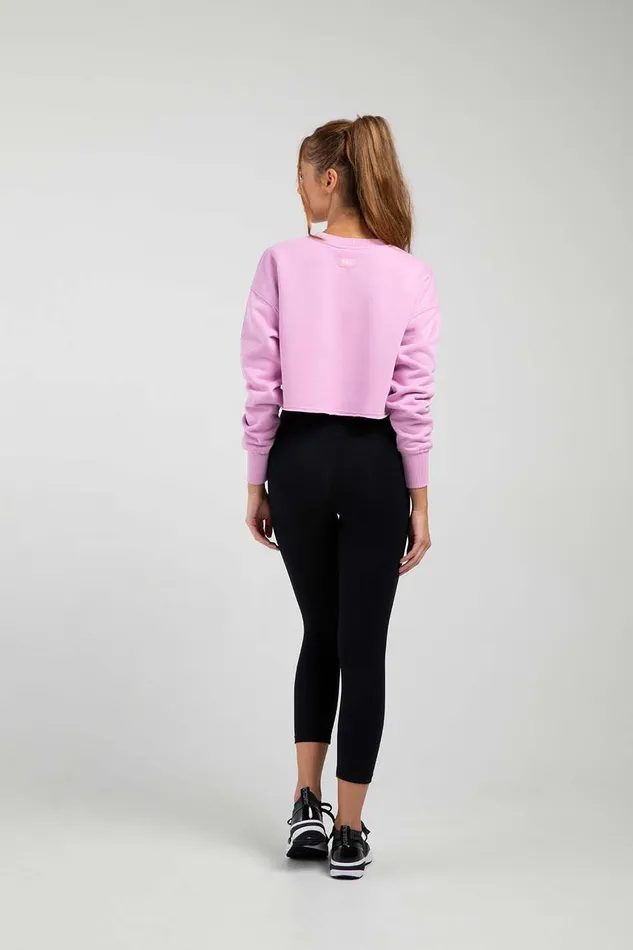 Tops OffDuty Terry Cropped Crew Bubblegum 8211 Bloch Adult