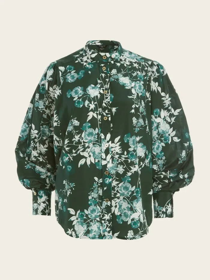 Tops Women Petal Pose Yvonne Blouse Petal Pose Chenille Green GUESS Tops Women Petal Pose Yvonne Blouse Petal Pose Chenille Green GUESS