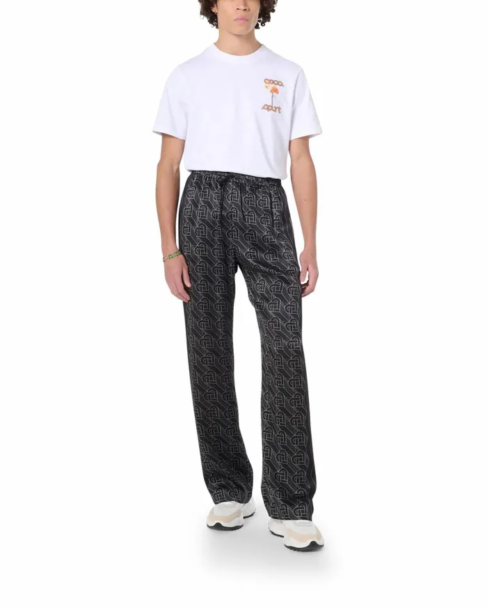 Trousers and Shorts Men Casablanca Paris Heart Monogram Pyjama Silk Trousers