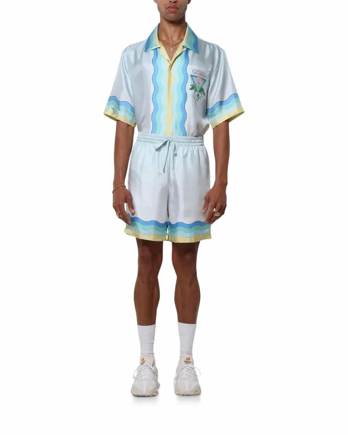 Trousers and Shorts Men Casablanca Paris Memphis Icon Silk Shorts