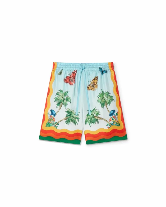Trousers and Shorts Men Casablanca Paris Palm Springs Tennis Club Silk Shorts