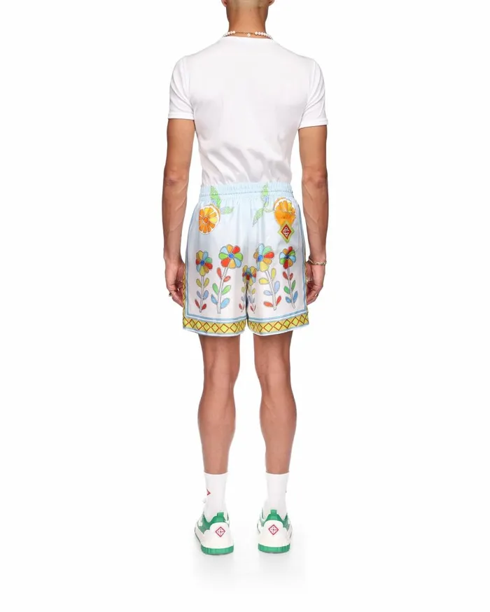 Trousers and Shorts Men Casablanca Paris Yoruba Flowers Silk Shorts Trousers and Shorts Men Casablanca Paris Yoruba Flowers Silk Shorts