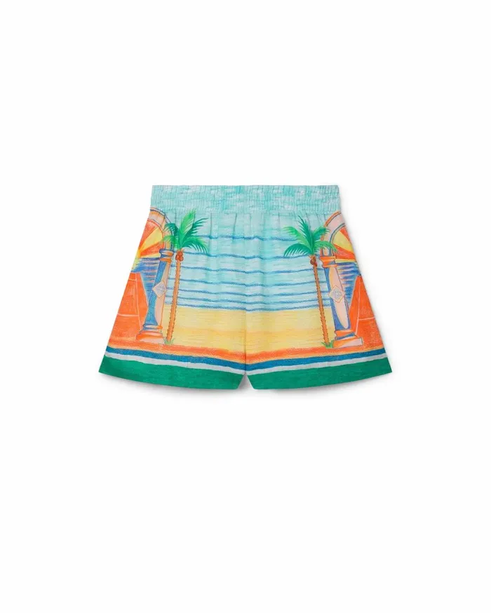Trousers and Shorts Women Casablanca Paris Day Of Victory Linen Shorts