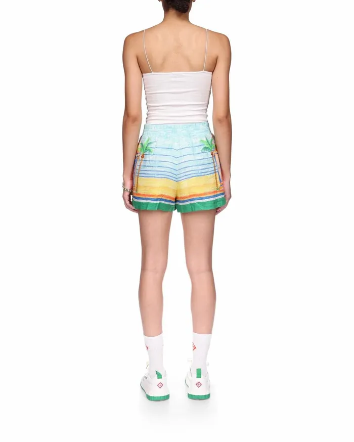 Trousers and Shorts Women Casablanca Paris Day Of Victory Linen Shorts