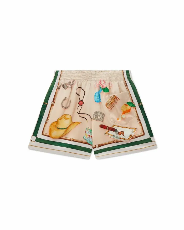 Trousers and Shorts Women Casablanca Paris L039Ecurie Blanche Silk Shorts Trousers and Shorts Women Casablanca Paris L039Ecurie Blanche Silk Shorts