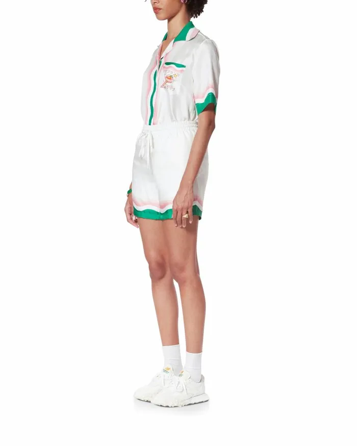 Trousers and Shorts Women Casablanca Paris Le Jeu De Ping Pong Silk Shorts