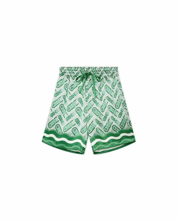 Trousers and Shorts Women Casablanca Paris Ping Pong Monogram Silk Shorts