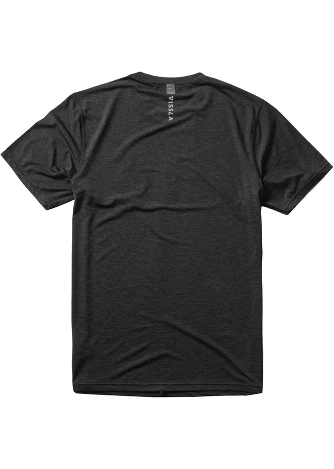 Twisted Eco Short Sleeve Lycra Rash Guard Black Heather Men Wetsuit Tops and Lycra Vissla Twisted Eco Short Sleeve Lycra Rash Guard Black Heather Men Wetsuit Tops and Lycra Vissla