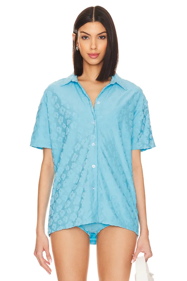 Vacation Blues Shirt Aqua Blue Women Lovers and Friends Tops Vacation Blues Shirt Aqua Blue Women Lovers and Friends Tops
