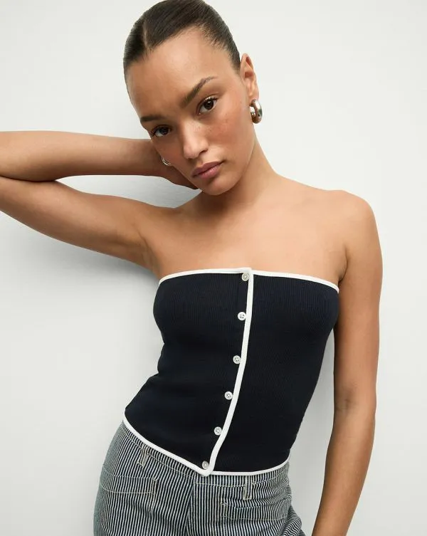 Valley Knit Top Navy Women Veronica Beard Tops