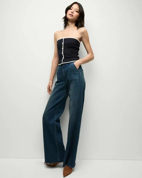 Valley Knit Top Navy Women Veronica Beard Tops Valley Knit Top Navy Women Veronica Beard Tops