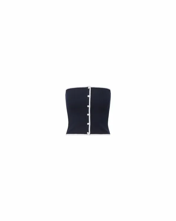 Valley Knit Top Navy Women Veronica Beard Tops Valley Knit Top Navy Women Veronica Beard Tops