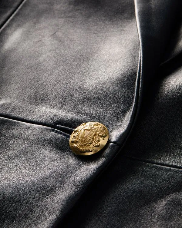 Vega Leather Dickey Jacket Navy Women Veronica Beard Jackets and Outerwear