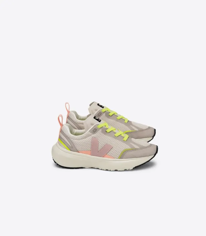 VEJA CANARY ELASTIC LACES ALVEOMESH NATURAL BABE Kids Canary