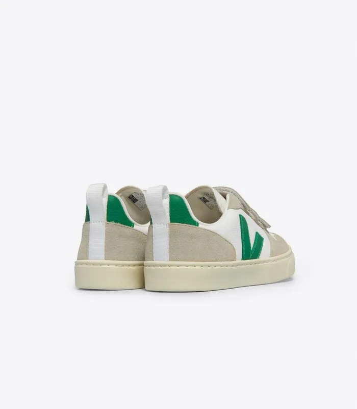 VEJA V10 CHROMEFREE LEATHER WHITE EMERAUDE Kids V10