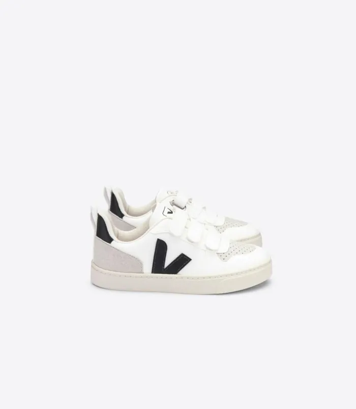 VEJA V10 CWL WHITE BLACK Kids Vegan
