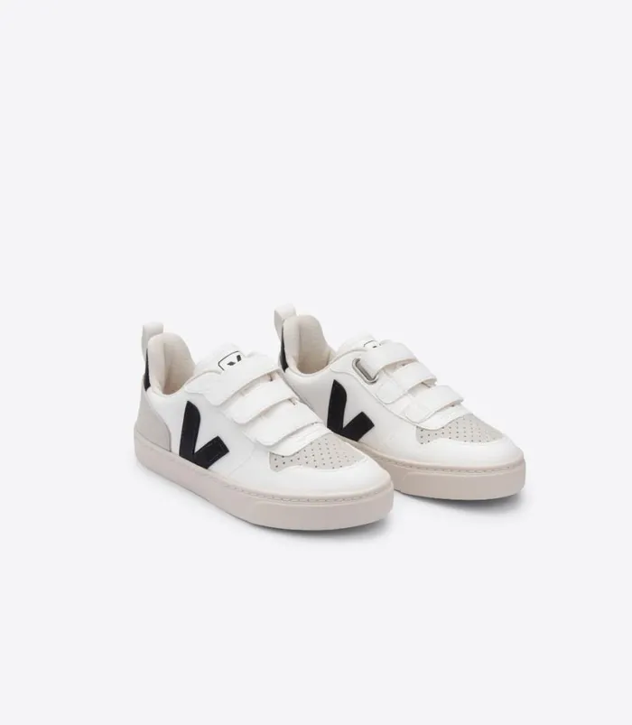 VEJA V10 CWL WHITE BLACK Kids Vegan