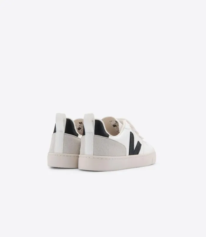 VEJA V10 CWL WHITE BLACK Kids Vegan