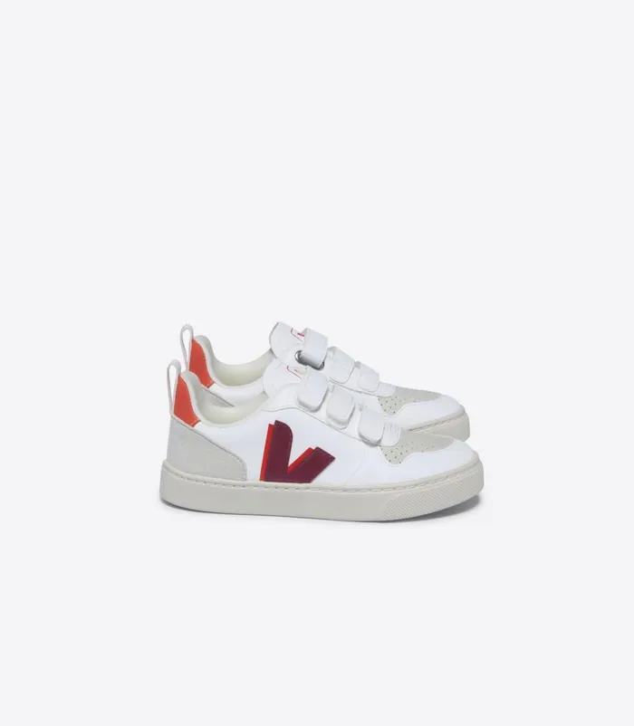 VEJA V10 CWL WHITE MARSALA ORANGE FLUO Kids Vegan