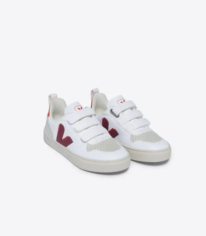 VEJA V10 CWL WHITE MARSALA ORANGE FLUO Kids Vegan