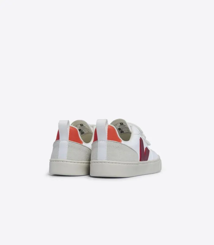 VEJA V10 CWL WHITE MARSALA ORANGE FLUO Kids Vegan