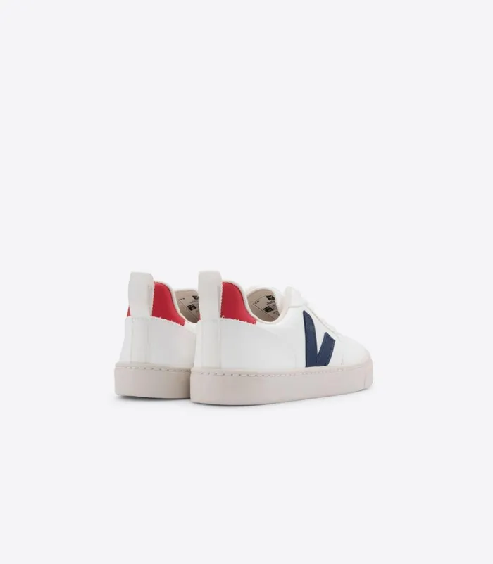VEJA V10 LACES CWL WHITE COBALT PEKIN Kids Vegan