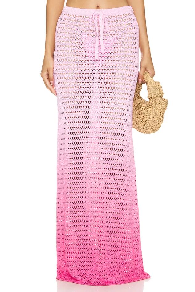 Viank Mesh Maxi Skirt Pink Ombre Women Lovers and Friends Skirts