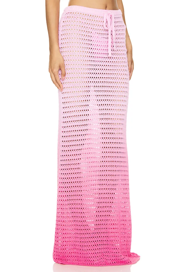 Viank Mesh Maxi Skirt Pink Ombre Women Lovers and Friends Skirts