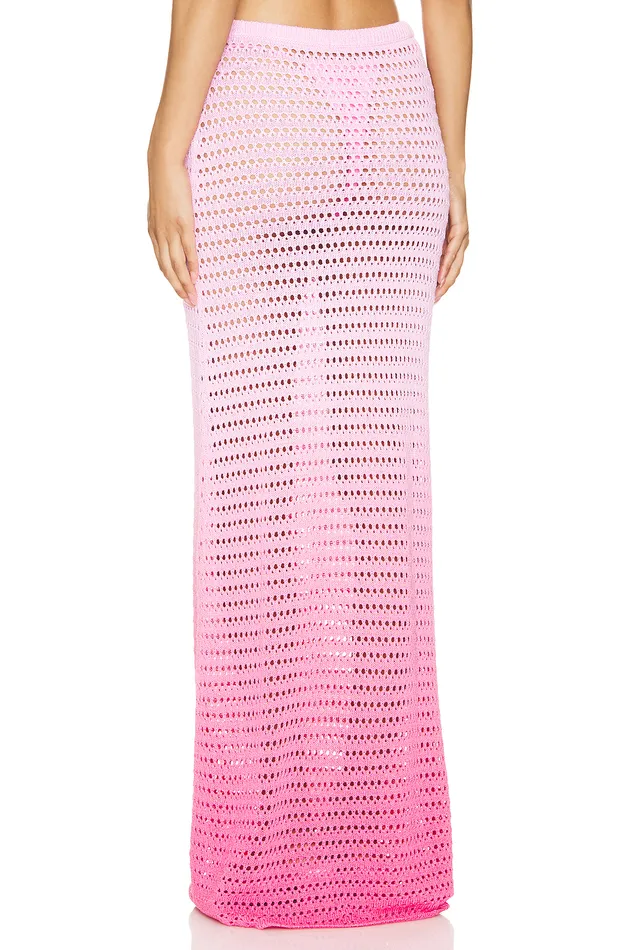 Viank Mesh Maxi Skirt Pink Ombre Women Lovers and Friends Skirts
