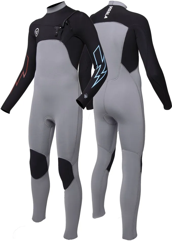 Vissla 7 Seas Boys 32 Bolt Full Chest Zip Wetsuit GREY Youth Wetsuits Vissla 7 Seas Boys 32 Bolt Full Chest Zip Wetsuit GREY Youth Wetsuits