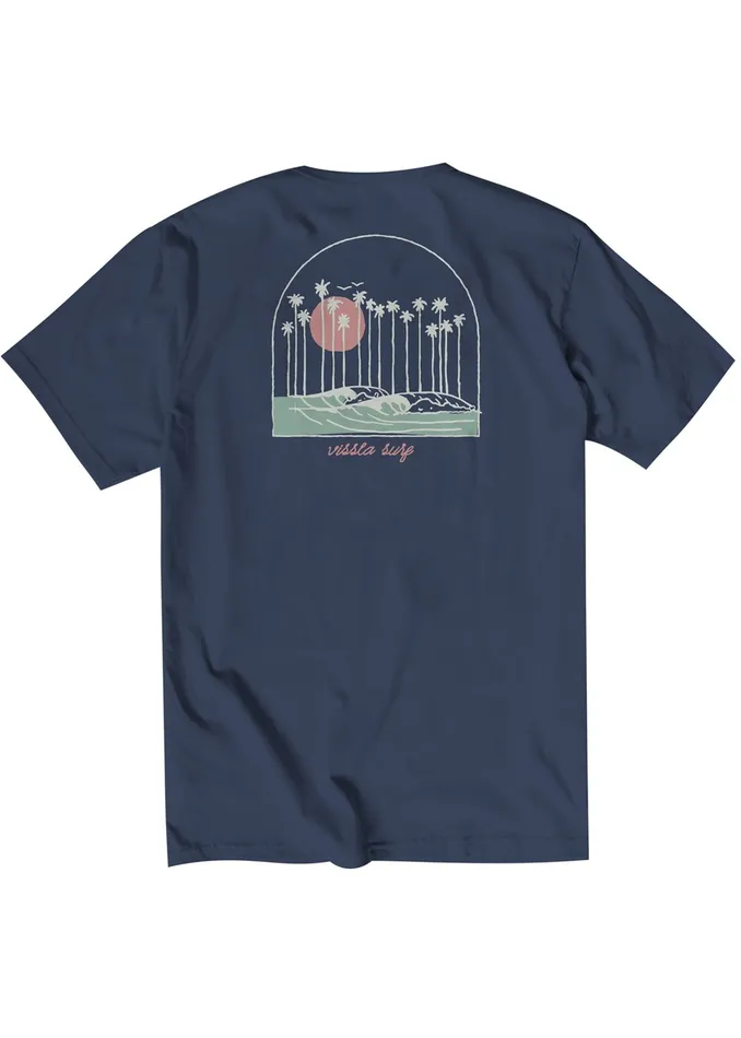 Vissla Premium Tees Men Out Front Organic Pkt Tee Dark Denim