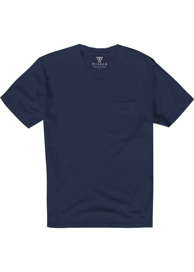Vissla Premium Tees Men Vintage Vissla Premium Pkt Tee Navy