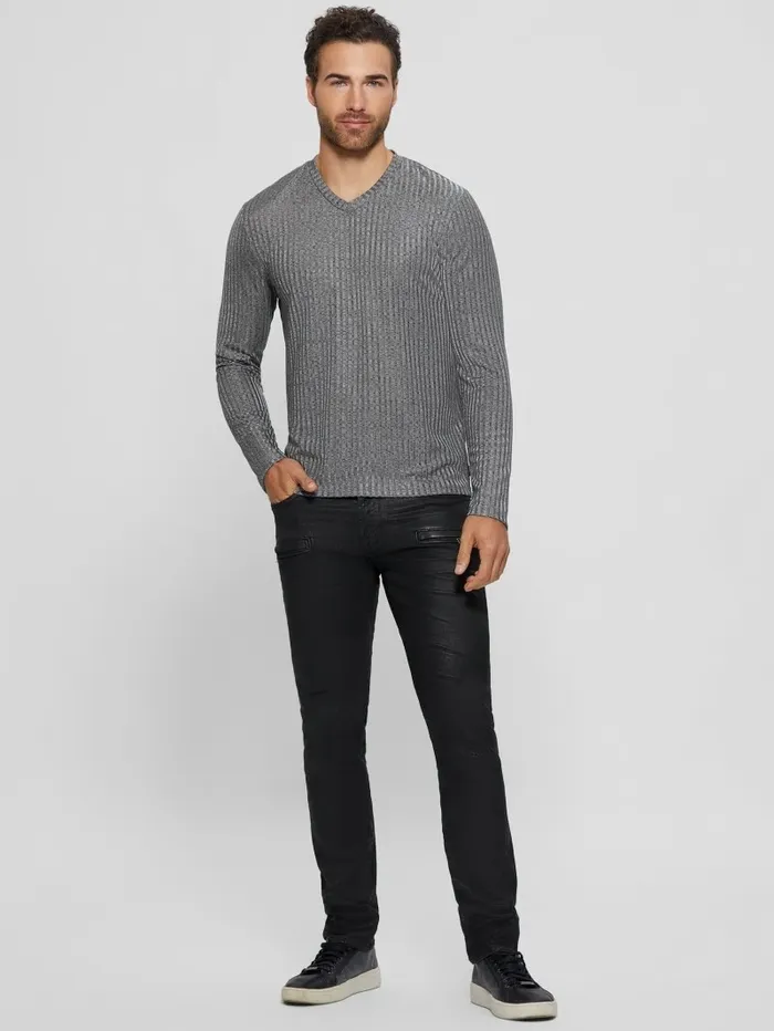 Warehouse VNeck Knit Tee Stone Grey Multi TShirts and Tanks GUESS Men Warehouse VNeck Knit Tee Stone Grey Multi TShirts and Tanks GUESS Men