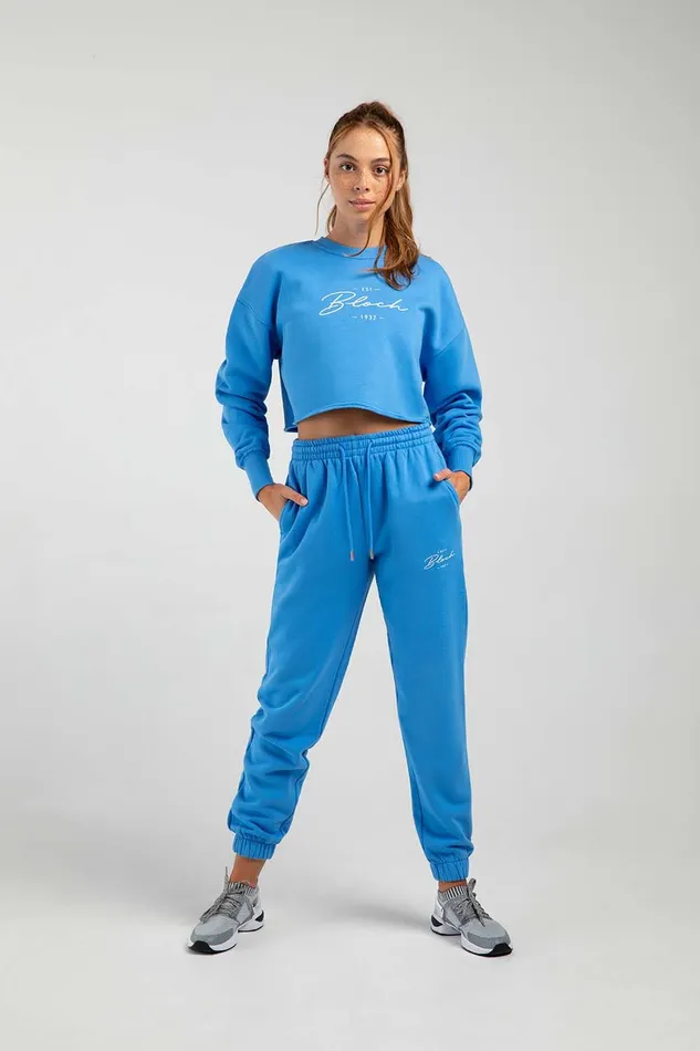 Warmups Bloch Adult OffDuty High Waist Joggers Azure Blue