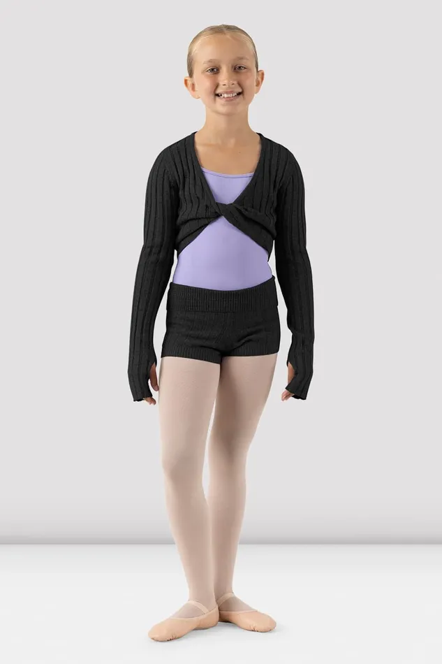 Warmups Bloch Children Girls Lily Knit Shorts Black