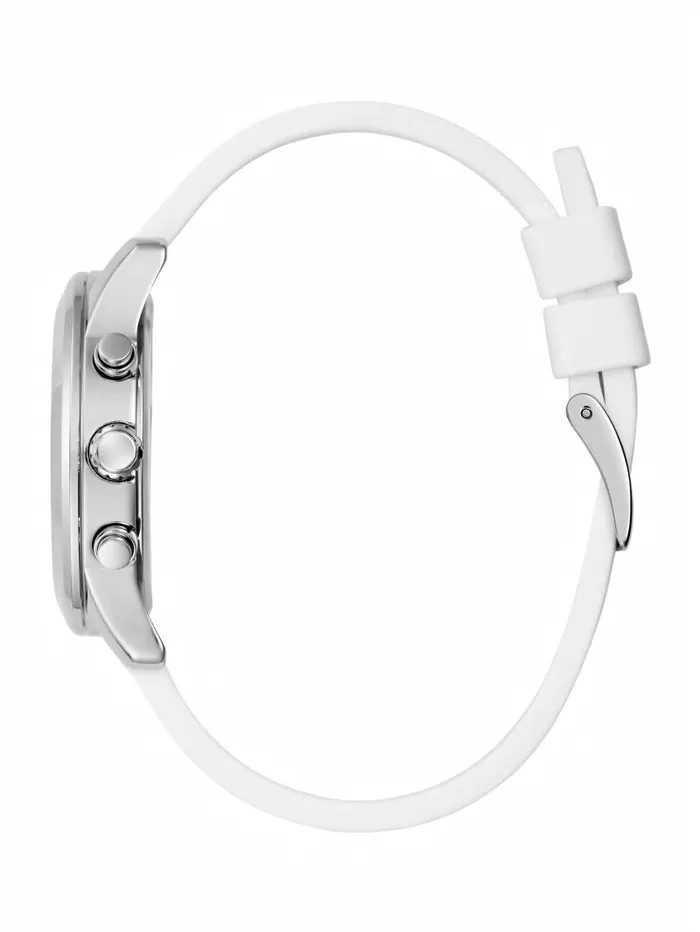 Watches GUESS Women SilverTone and White Colored Crystal Multifunction Watch White Multi Watches GUESS Women SilverTone and White Colored Crystal Multifunction Watch White Multi