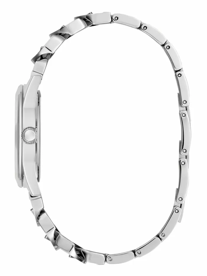 Watches GUESS Women SilverTone Crystal Curb Chain Analog Watch Silver Watches GUESS Women SilverTone Crystal Curb Chain Analog Watch Silver