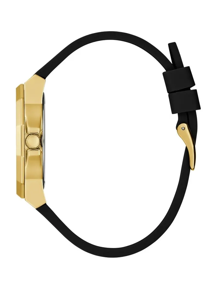 Watches Women Blue GoldTone Silicon Watch Black And Gold GUESS Watches Women Blue GoldTone Silicon Watch Black And Gold GUESS