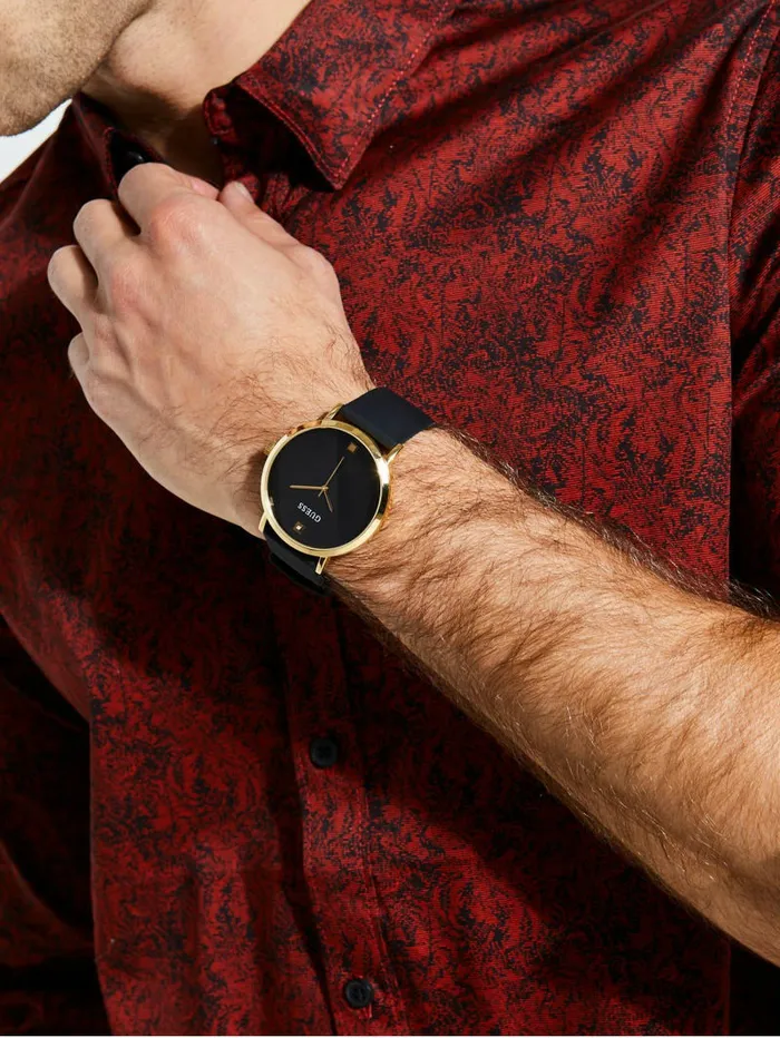 Watches WomenMen GUESS Black and GoldTone Analog Watch Black Watches WomenMen GUESS Black and GoldTone Analog Watch Black