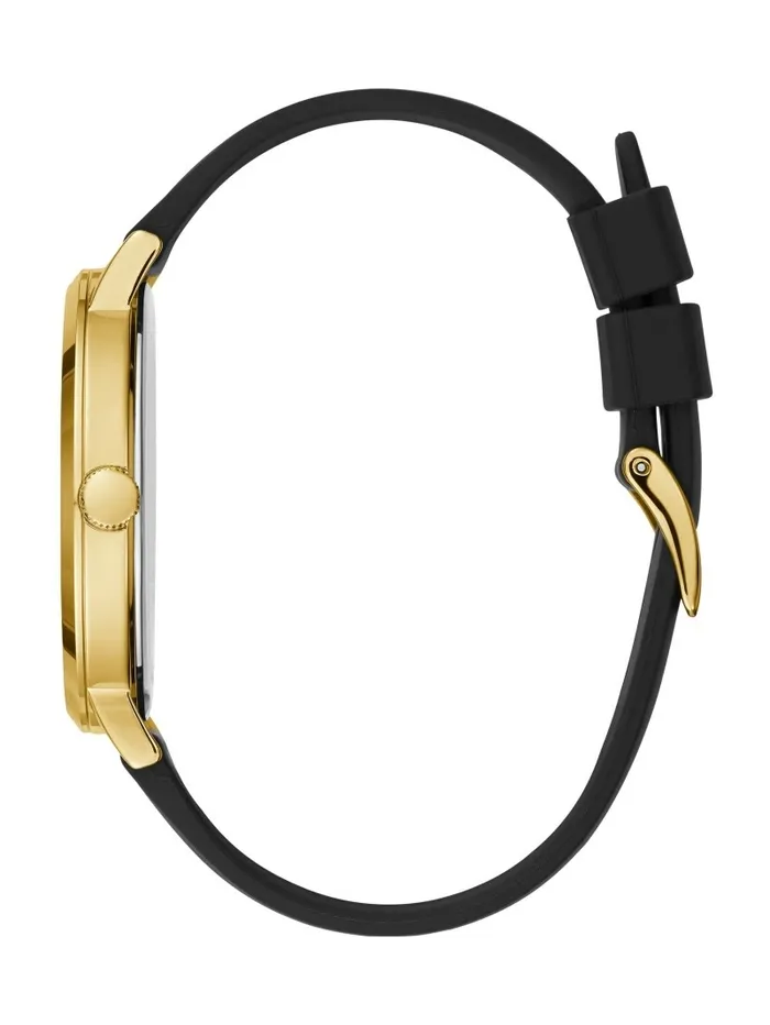 Watches WomenMen GUESS Black and GoldTone Analog Watch Black Watches WomenMen GUESS Black and GoldTone Analog Watch Black
