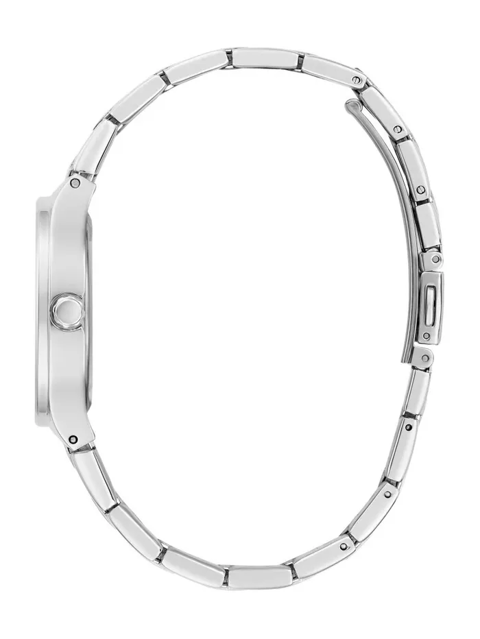 Watches Women SilverTone and Black Diamond Analog Watch Silver GUESS Watches Women SilverTone and Black Diamond Analog Watch Silver GUESS