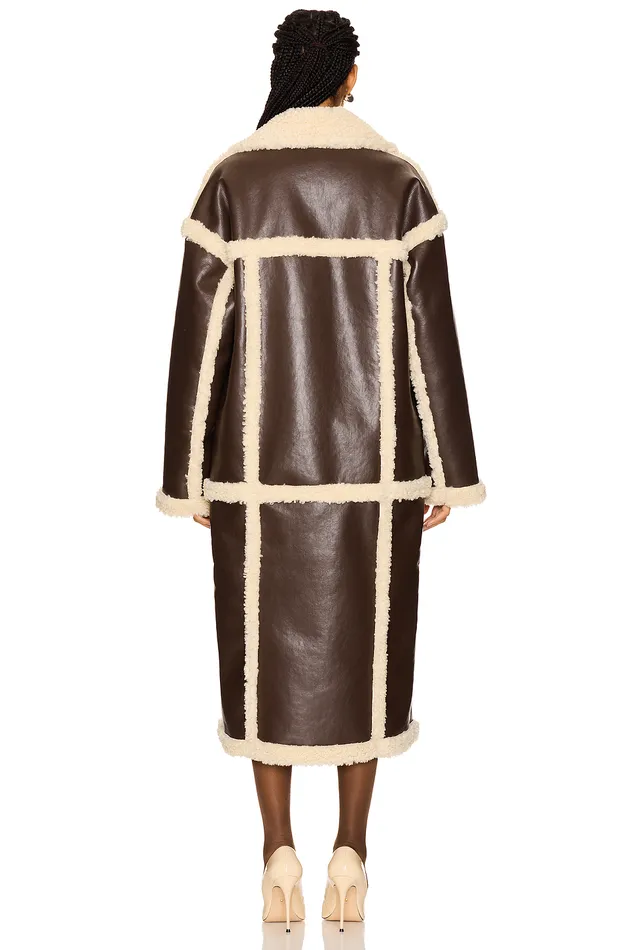 Wayne Faux Shearling Coat Brown Women Lovers and Friends Leather Wayne Faux Shearling Coat Brown Women Lovers and Friends Leather