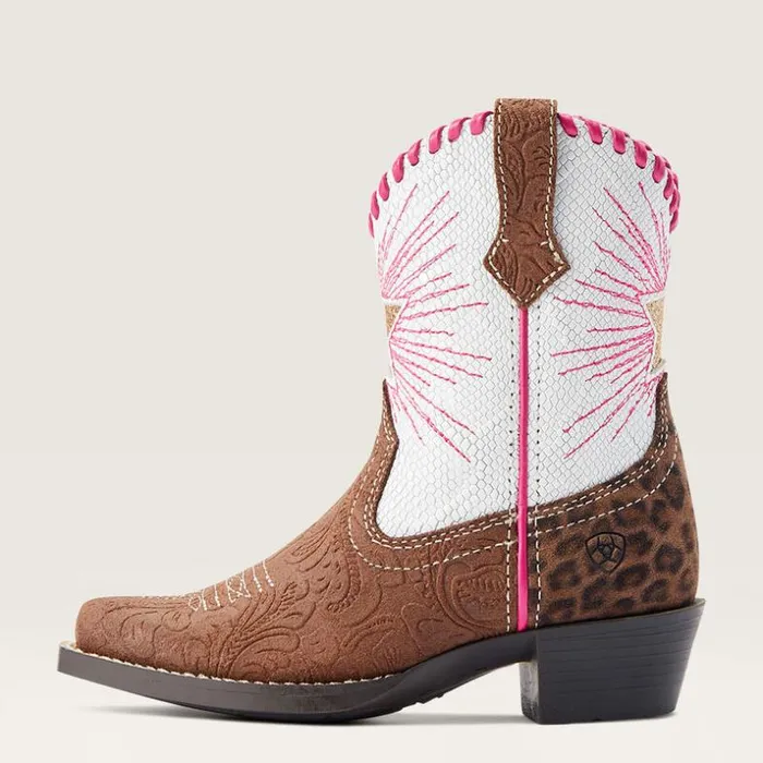 Western Boots and Shoes Kids Ariat Heritage Star Easy Fit Western Boot Brown Floral Emboss