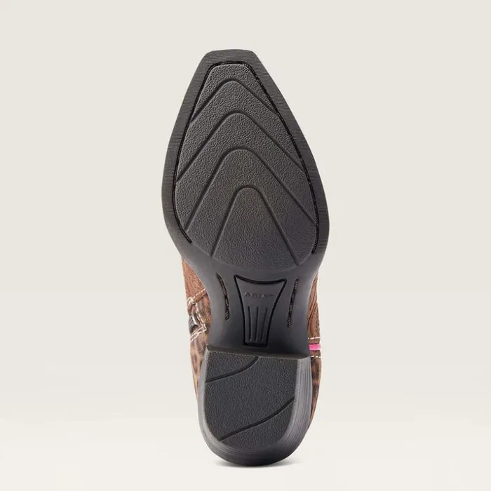 Western Boots and Shoes Kids Ariat Heritage Star Easy Fit Western Boot Brown Floral Emboss