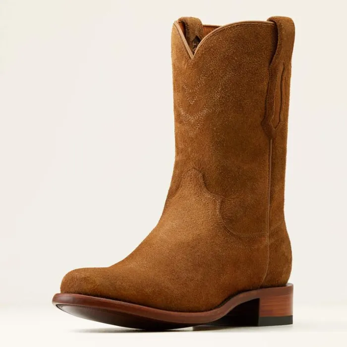 Western Boots Men Ariat Bench Made Clanton Western Boot Oiled Tan Roughout