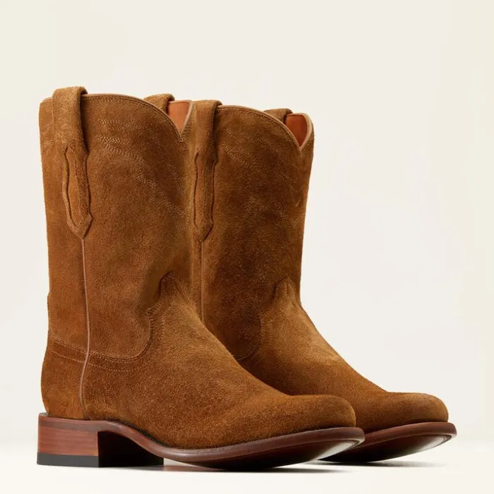 Western Boots Men Ariat Bench Made Clanton Western Boot Oiled Tan Roughout Western Boots Men Ariat Bench Made Clanton Western Boot Oiled Tan Roughout