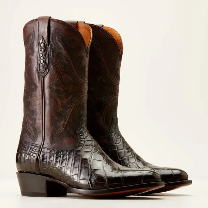 Western Boots Men Ariat Bench Made James Western Boot Hickory American Alligator Western Boots Men Ariat Bench Made James Western Boot Hickory American Alligator